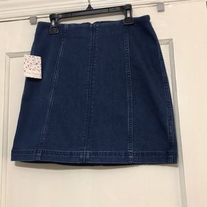 Free People Modern Femme novelty mini denim skirt